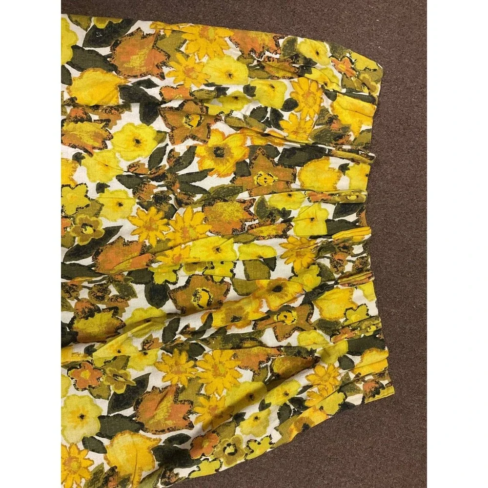 Vintage Barkcloth Fabric Q960s Mod Floral Curtains